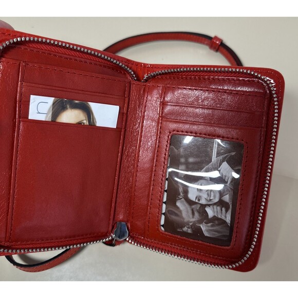 Brighton Mini Handle Bag Removable Crossbody Strap Patent Leather Red Rare - Picture 6 of 13